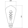 Mexen Vintis Filament LED Bulb Spiral E27, ST64, 6W, Warm - 2200K, 530 lm, amber - L162-E27-0622-50