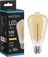 Mexen Vintis Filament LED Bulb Spiral E27, ST64, 6W, Warm - 2200K, 530 lm, amber - L162-E27-0622-50