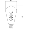 Mexen Vintis Filament Spiral LED Bulb E27, ST64, 6W, Warm - 2700K, 530 lm, Amber - L162-E27-0627-50