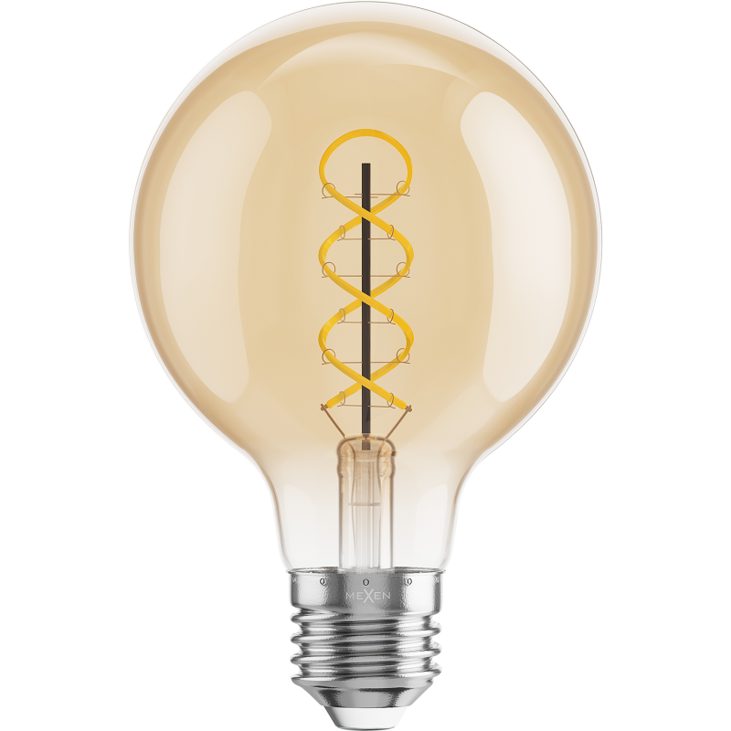 Mexen Vintis LED Filament Spiral Bulb E27, G80, 2W, Warm - 2200K, 170 lm, amber - L165-E27-0222-50