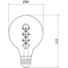 Mexen Vintis LED Filament Bulb Spiral E27, G80, 6W, Warm - 2200K, 350 lm, Smoke - L165-E27-0622-70