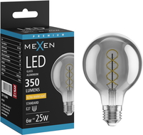 Mexen Vintis LED Filament Bulb Spiral E27, G80, 6W, Warm - 2200K, 350 lm, Smoke - L165-E27-0622-70