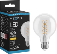 Mexen Vintis LED Filament Spiral Bulb E27, G80, 4W, Warm - 2700K, 420 lm, Clear - L165-E27-0427-00