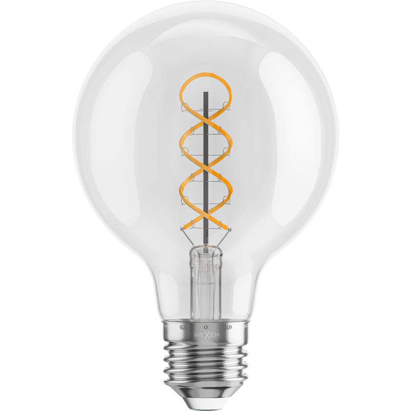 Mexen Vintis LED Filament Bulb Spiral E27, G80, 6W, Warm - 2700K, 630 lm, Clear - L165-E27-0627-00