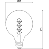 Mexen Vintis LED Filament Spiral Bulb E27, G95, 4W, Warm - 2200K, 360 lm, Amber - L167-E27-0422-50