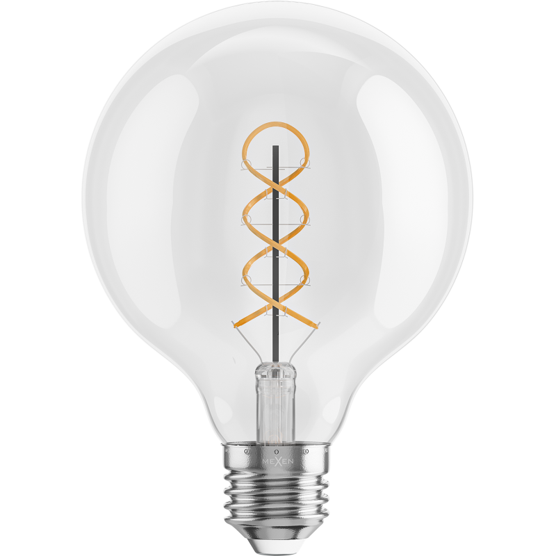 Mexen Vintis Filament LED Bulb Spiral E27, G95, 6W, Warm - 2700K, 630 lm, clear - L167-E27-0627-00