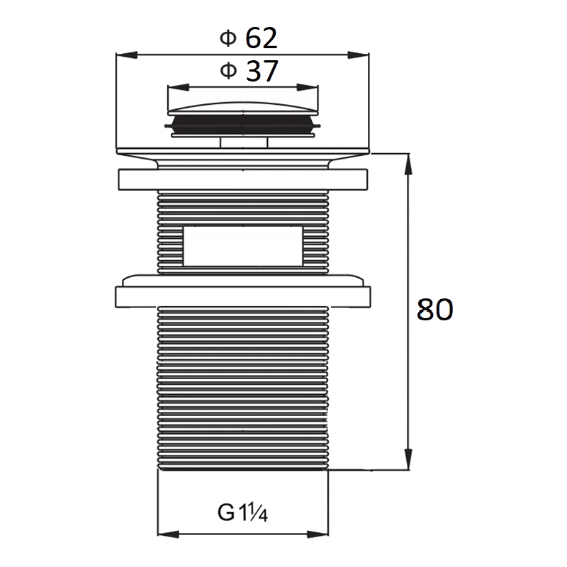 Mexen small round click-clack plug with overflow, gold - 79925-50