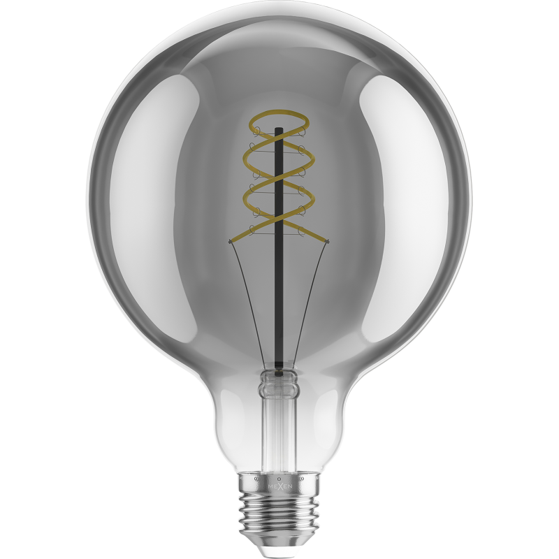 Mexen Vintis Filament Spiral LED Bulb E27, G125, 6W, Warm - 2200K, 350 lm, Smoke - L168-E27-0622-70