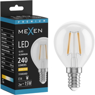 Mexen Vintis LED Filament Bulb E14, G45, 2W, Warm - 2700K, 240 lm, clear - L156-E14-0227-00
