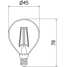 Mexen Vintis LED Filament Bulb E14, G45, 6W, Warm - 2700K, 720 lm, Clear - L156-E14-0627-00