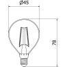 Mexen Vintis LED Filament Bulb E14, G45, 2W, Neutral - 4000K, 240 lm, clear - L156-E14-0240-00