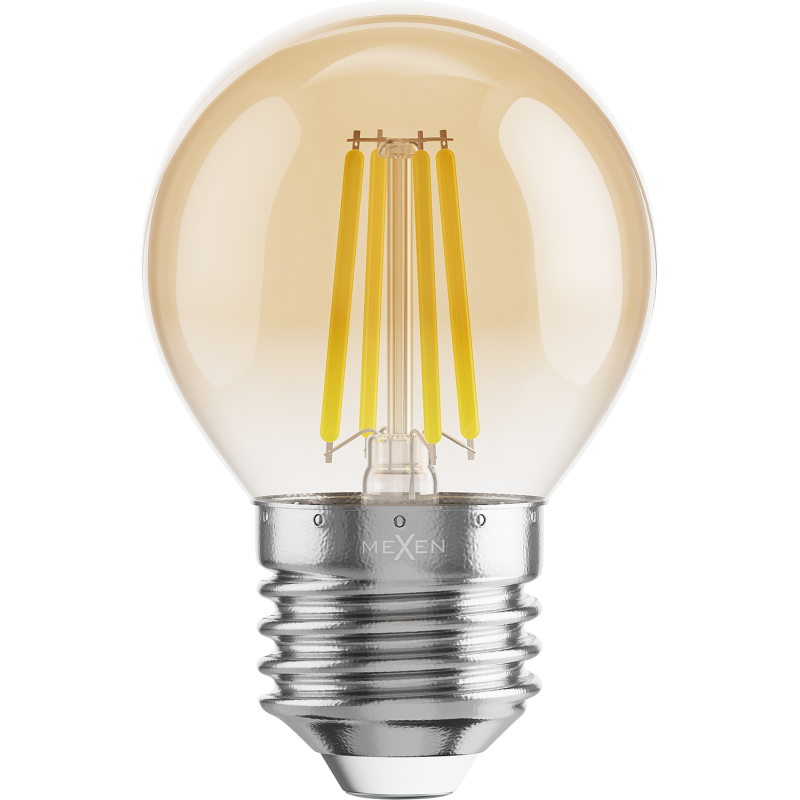 Mexen Vintis LED Filament Bulb E27, G45, 4W, Warm - 2200K, 400 lm, Amber - L156-E27-0422-50