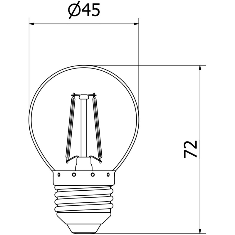 Mexen Vintis LED Filament Bulb E27, G45, 2W, Neutral - 4000K, 240 lm, clear - L156-E27-0227-00 - L156-E27-0240-00