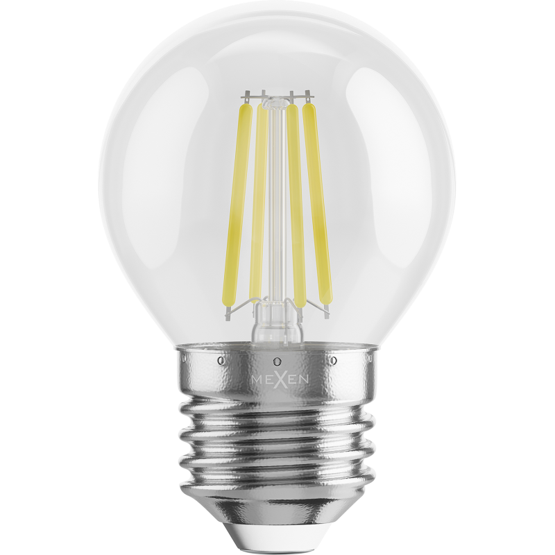 Mexen Vintis LED filament bulb E27, G45, 6W, Neutral - 4000K, 720 lm, clear - L156-E27-0627-00 - L156-E27-0640-00