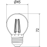 Mexen Vintis LED Filament Bulb E27, G45, 4W, Cool - 6500K, 470 lm, clear - L156-E27-0465-00