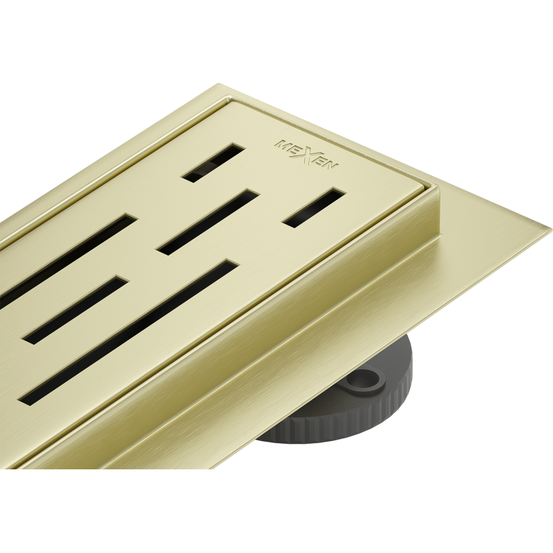 Mexen Flat 360° M01 Rotating Linear Drain 60 cm, Brushed Gold - 1A20060-40