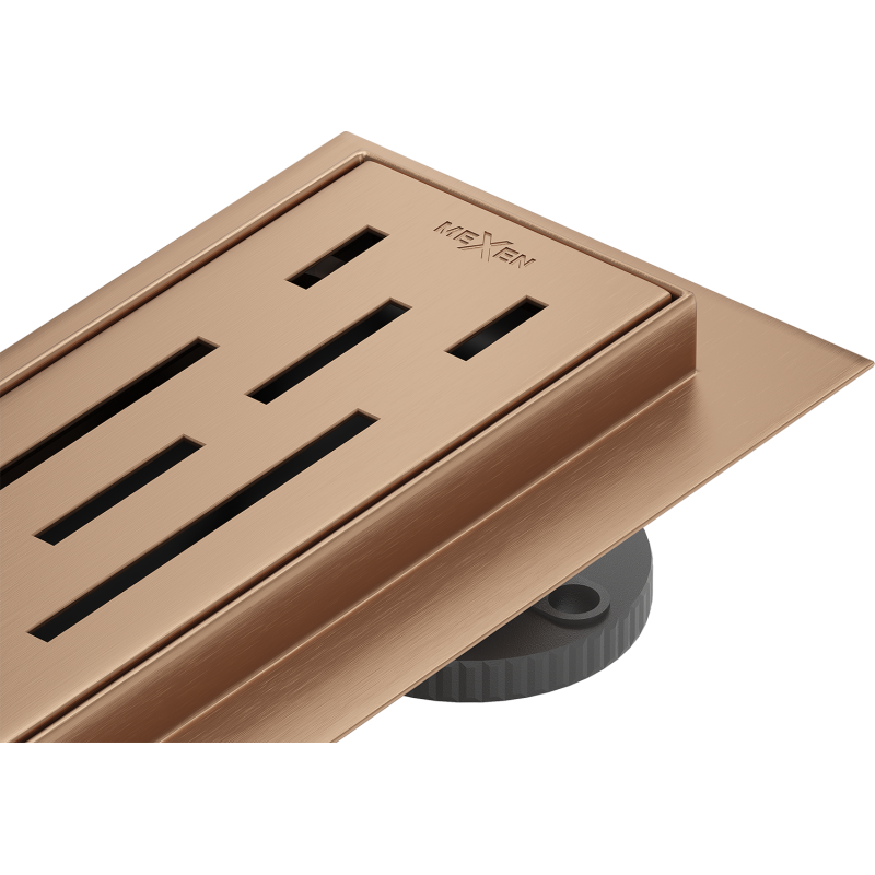 Mexen Flat 360° M01 360° Rotating Linear Drain 50 cm, Brushed Copper - 1C20050-40