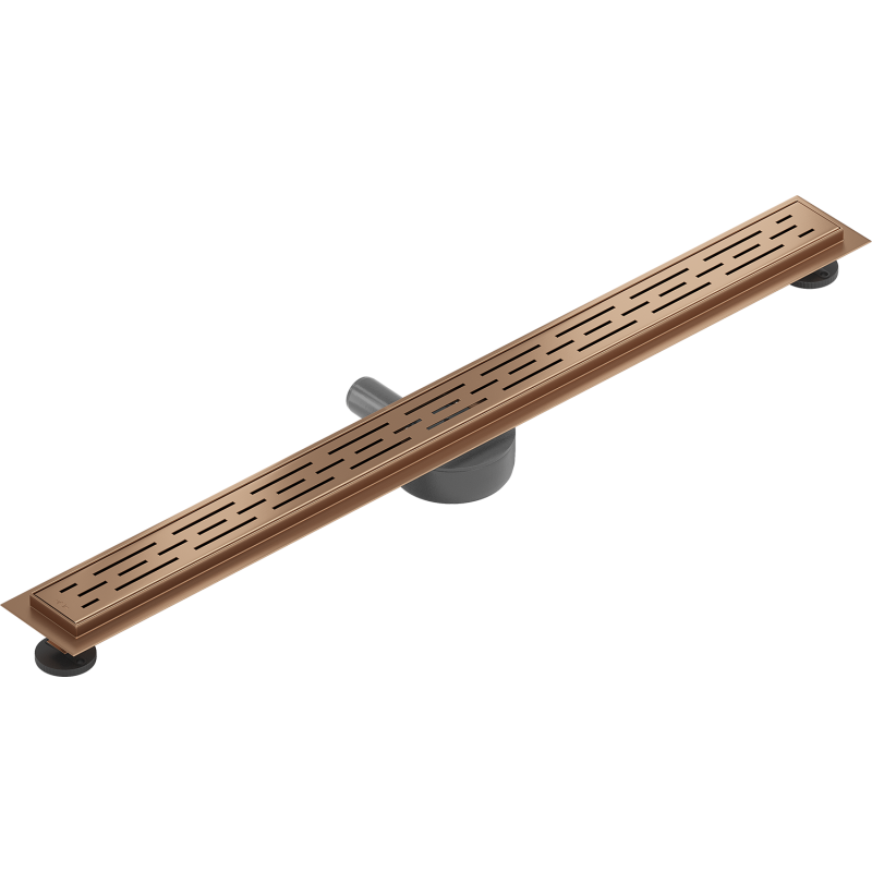 Mexen Flat 360° M01 Rotating Linear Drain 80 cm, Brushed Copper - 1C20080-40