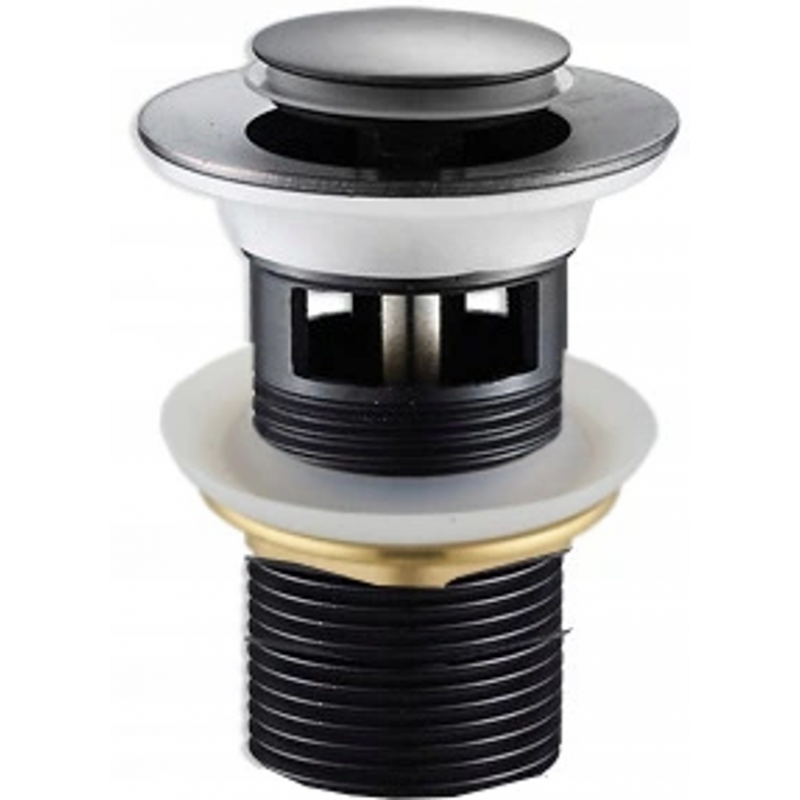 Mexen small round click-clack plug with overflow, Black - 79925-70
