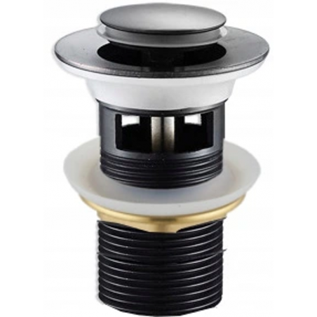 Mexen small round click-clack plug with overflow, Black - 79925-70