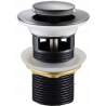 Mexen small round click-clack plug with overflow, Black - 79925-70