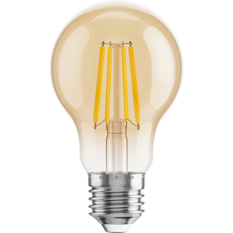 Mexen Vintis LED filament bulb E27, A60, 6W, Warm - 2200K, 600 lm, amber - L150-E27-0622-50