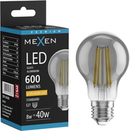 Mexen Vintis LED filament bulb E27, A60, 8W, Warm - 2200K, 600 lm, smoke - L150-E27-0822-70