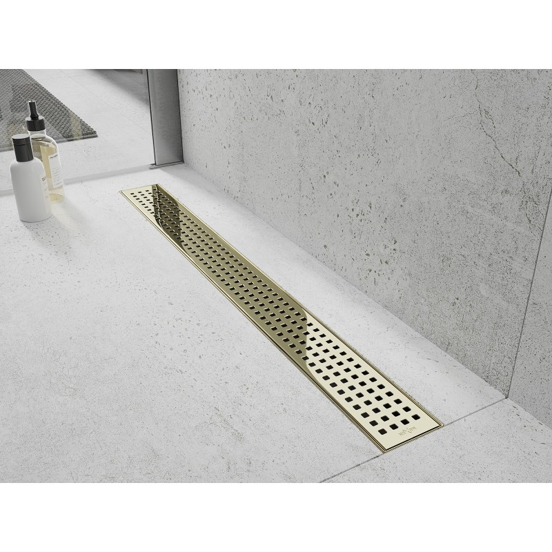 Mexen Flat 360° M08 Rotating Linear Drain 90 cm, Gold - 1525090-40
