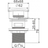 Mexen square click-clack plug with overflow, Chrome - 79926-00