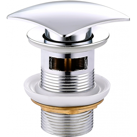 Mexen square click-clack plug with overflow, Chrome - 79926-00
