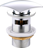 Mexen square click-clack plug with overflow, Chrome - 79926-00