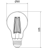 Mexen Vintis LED filament bulb E27, A60, 12W, Neutral - 4000K, 1585 lm, clear - L150-E27-1240-00