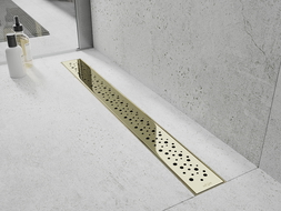 Mexen Flat 360° M12 60 cm Rotating Linear Drain, Gold - 1521060-40