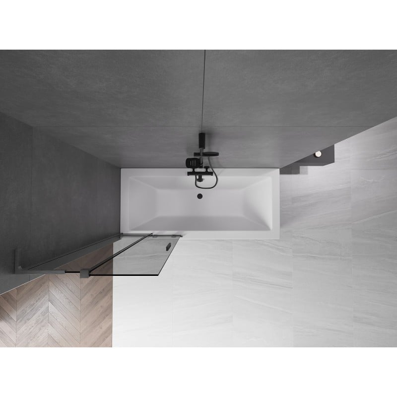 Mexen Velar L 2-panel sliding bath screen 70 x 150 cm, graphite, gun metal - 896-070-003-41-95