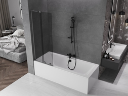 Mexen Velar L 2-panel sliding bath screen 75 x 150 cm, graphite, gun metal - 896-075-003-41-95