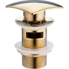 Mexen click-clack square waste with overflow, gold - 79926-50