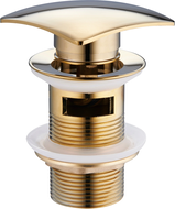 Mexen click-clack square waste with overflow, gold - 79926-50