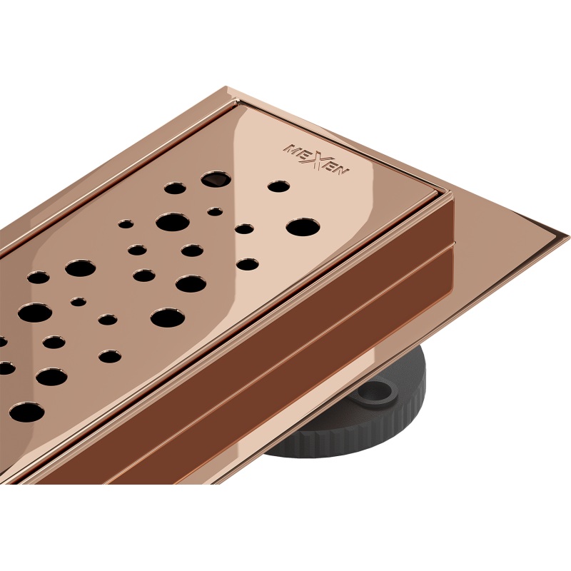 Mexen Flat 360° M12 90 cm Rotating Linear Drain, Rose Gold - 1621090-40