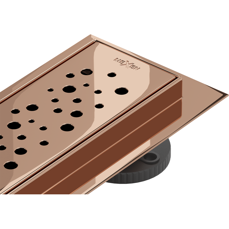 Mexen Flat 360° M12 Linear Drain with Rotatable 100 cm, Rose Gold - 1621100-40