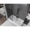 Mexen Velar L two-wing sliding bath screen 85 x 150 cm, graphite, brushed gun gray - 896-085-003-41-66