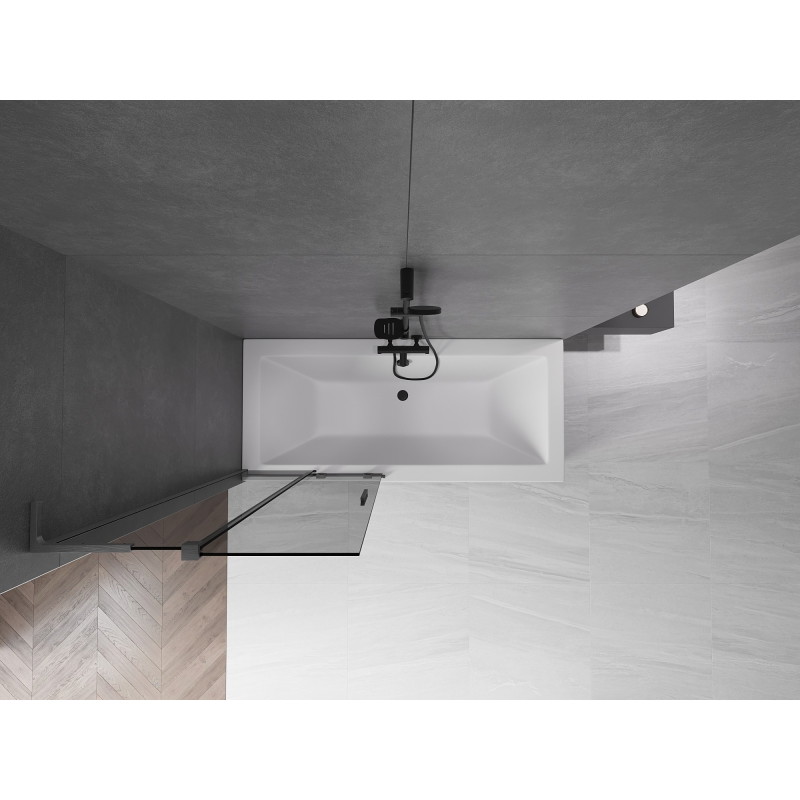 Mexen Velar L two-panel sliding bathtub screen 80 x 150 cm, graphite, brushed gun gray - 896-080-003-41-66