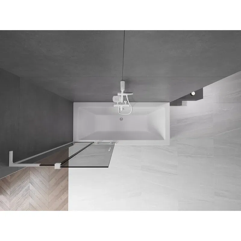 Mexen Velar L bath screen 2-panel sliding 85 x 150 cm, graphite, white - 896-085-003-41-20