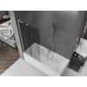 Mexen Velar L 2-panel sliding bath screen 90 x 150 cm, graphite, brushed nickel - 896-090-003-41-97