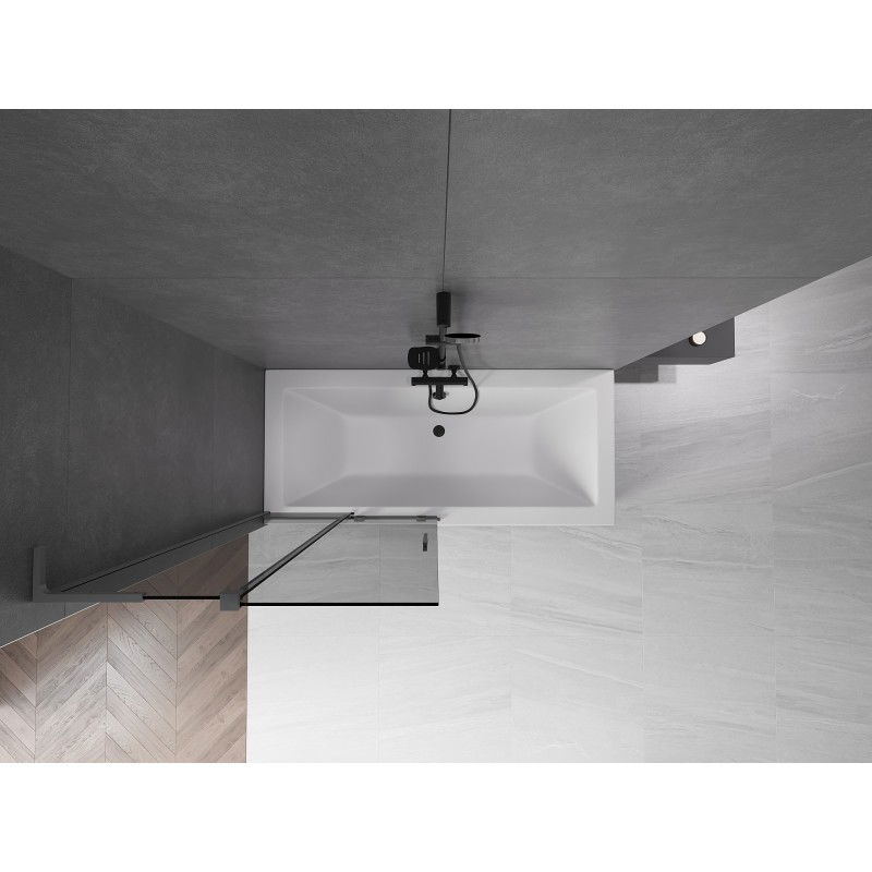 Mexen Velar L 2-wing sliding bath screen 90 x 150 cm, graphite, gun metal - 896-090-003-41-95