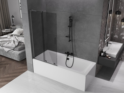 Mexen Velar L bath screen 2-panel sliding 95 x 150 cm, graphite, brushed gun gray - 896-095-003-41-66