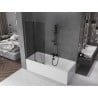 Mexen Velar L 2-wing sliding bath screen 90 x 150 cm, graphite, brushed gun gray - 896-090-003-41-66