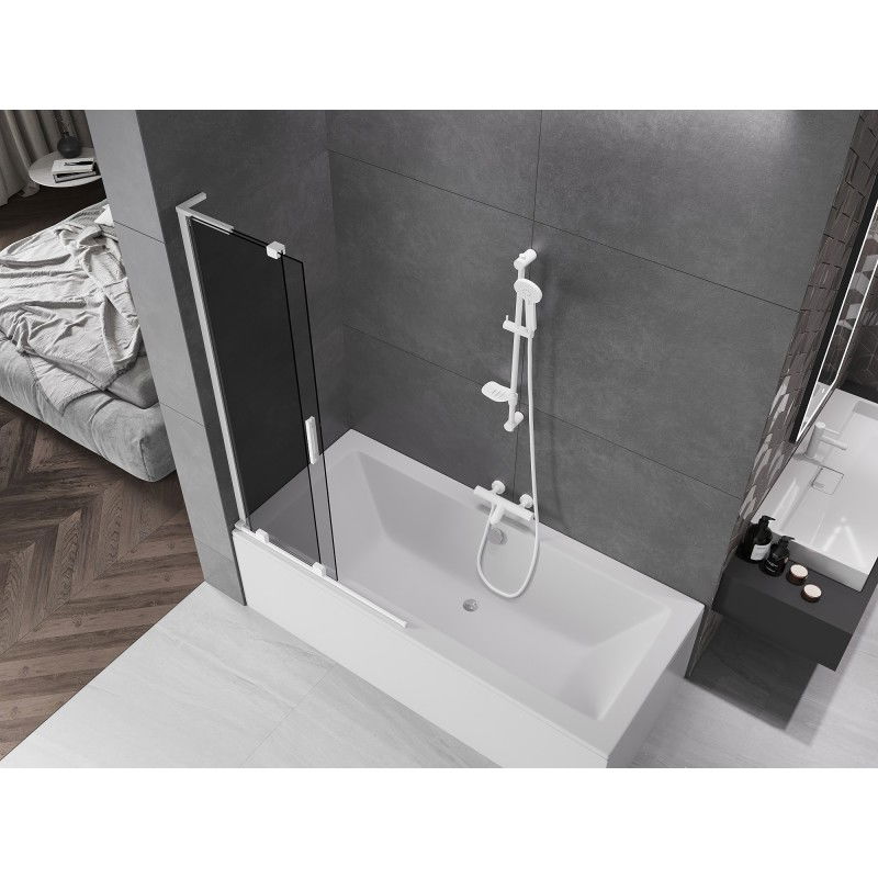 Mexen Velar L shower screen 2-wing sliding 95 x 150 cm, graphite, white - 896-095-003-41-20