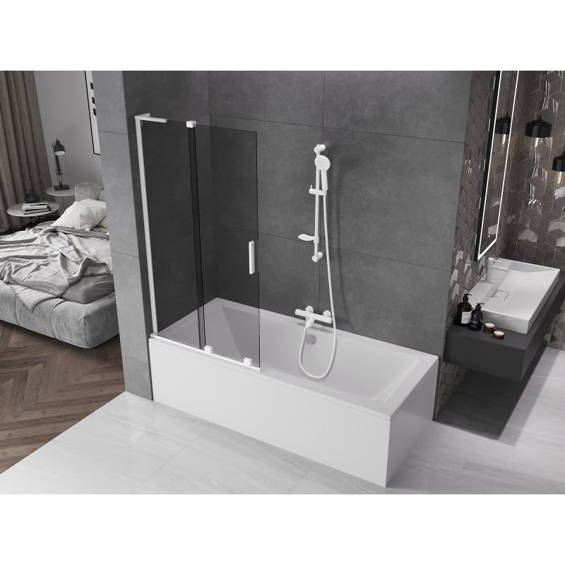 Mexen Velar L shower screen 2-wing sliding 95 x 150 cm, graphite, white - 896-095-003-41-20