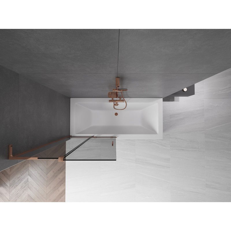 Mexen Velar L 2-panel Sliding Bath Screen 95 x 150 cm, Graphite, Rose Gold - 896-095-003-41-60