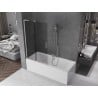 Mexen Velar L 2-wing Sliding Bath Screen 100 x 150 cm, Graphite, Brushed Nickel - 896-100-003-41-97